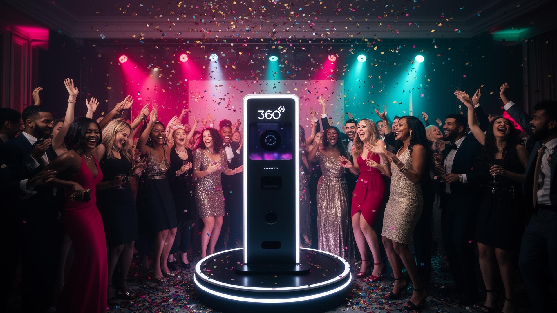 360 video booth at an upscale party
